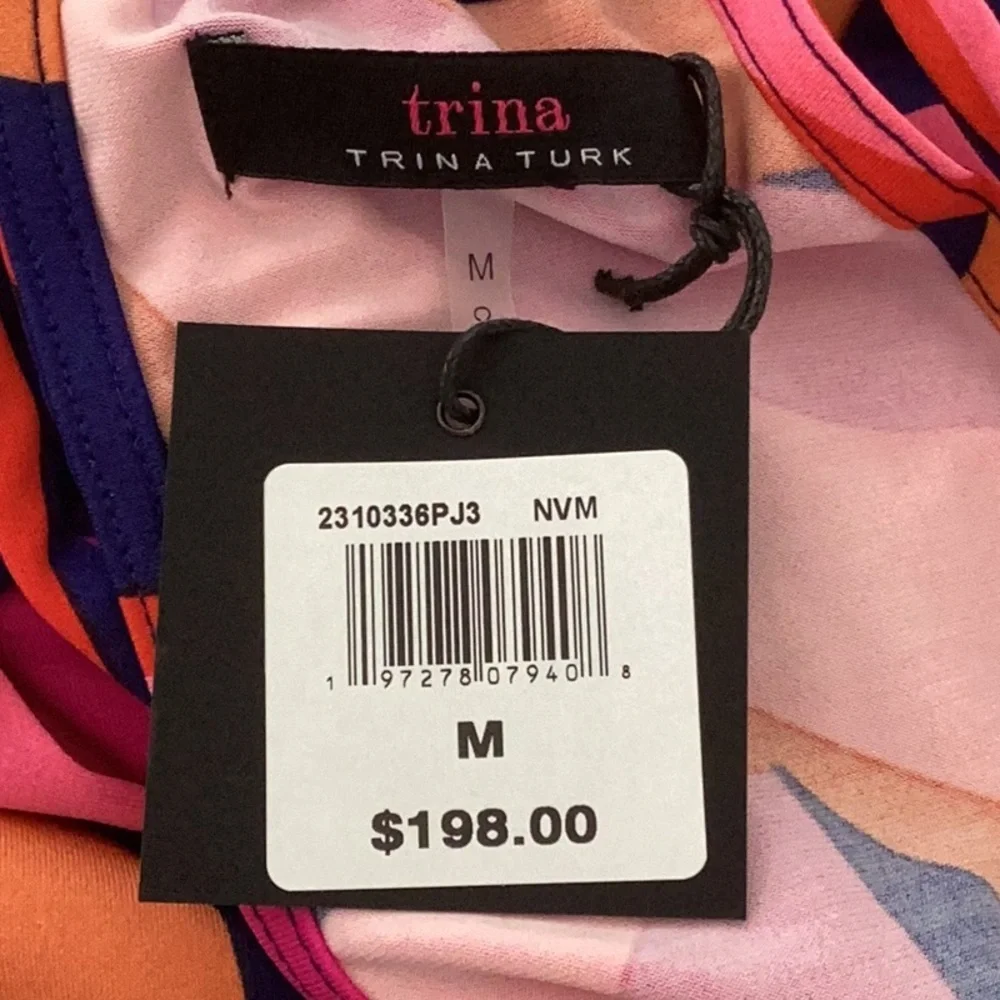 TRINA TURK NWT MILAN SCROLLING FLORAL MAXI DRESS MEDIUM HALTER NECK - Picture 6 of 9